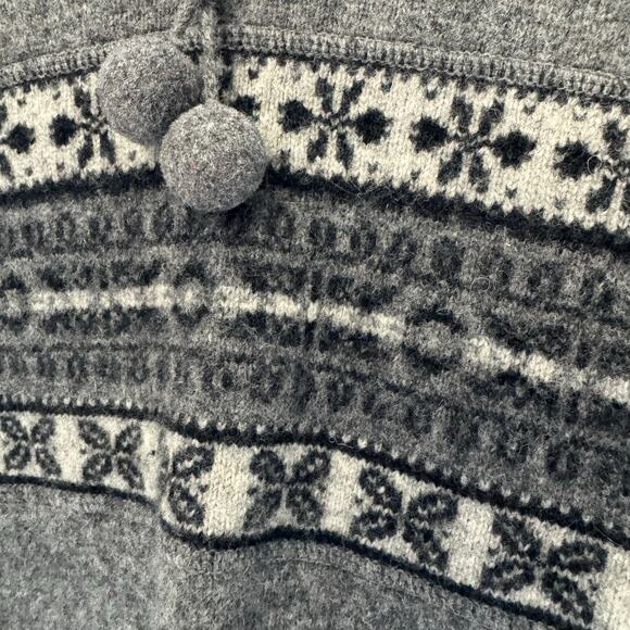Eddie Bauer Womens Large Gray Fair Isle Lambswool 1/4 Zip Wool Pullover Sweater - Picture 3 of 7